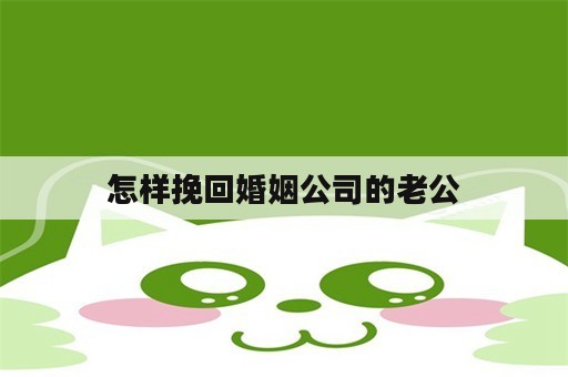 怎样挽回婚姻公司的老公