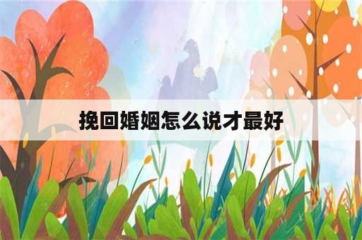 挽回婚姻怎么说才最好