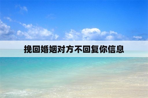 挽回婚姻对方不回复你信息