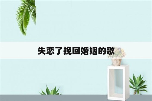 失恋了挽回婚姻的歌