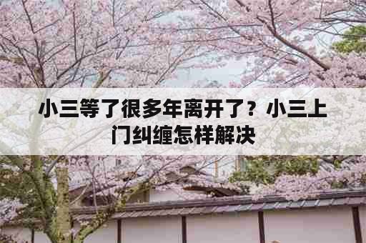 小三等了很多年离开了？小三上门纠缠怎样解决