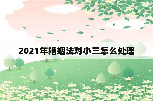 2021年婚姻法对小三怎么处理