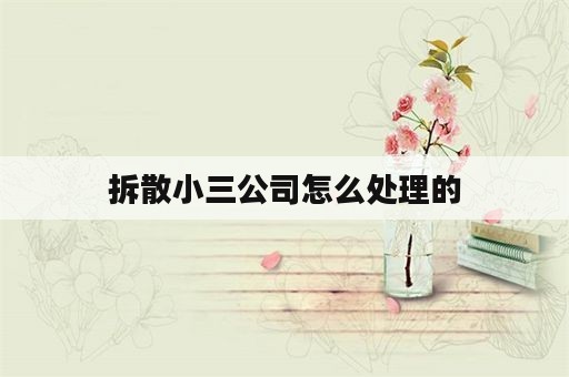 拆散小三公司怎么处理的