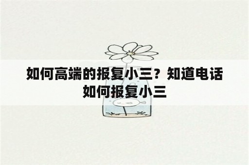 如何高端的报复小三？知道电话如何报复小三