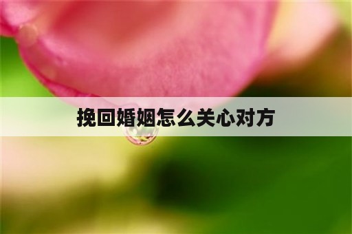 挽回婚姻怎么关心对方