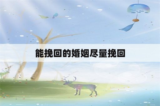 能挽回的婚姻尽量挽回