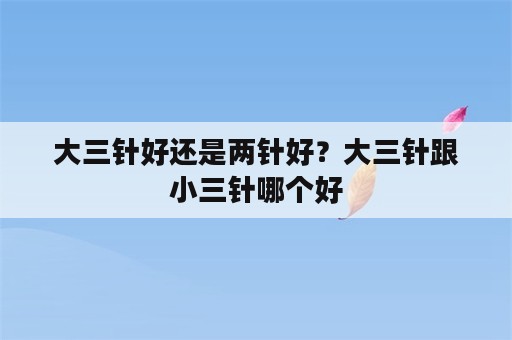 大三针好还是两针好？大三针跟小三针哪个好