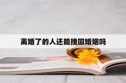 离婚了的人还能挽回婚姻吗