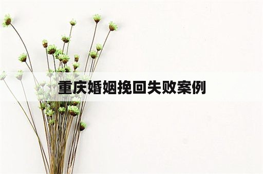 重庆婚姻挽回失败案例