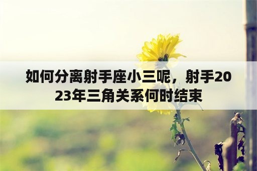 如何分离射手座小三呢，射手2023年三角关系何时结束