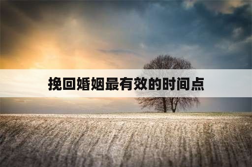 挽回婚姻最有效的时间点