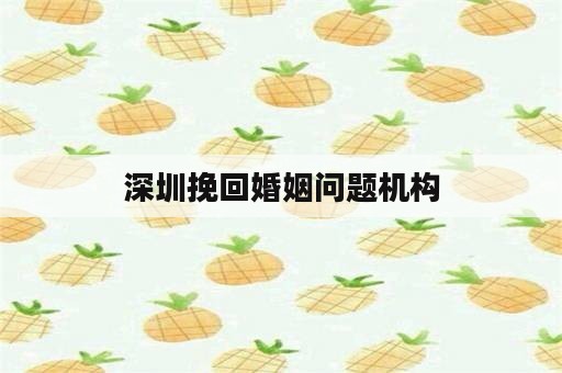 深圳挽回婚姻问题机构