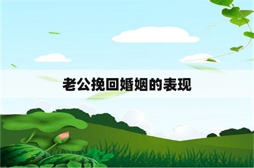 老公挽回婚姻的表现