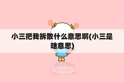 小三把我拆散什么意思啊(小三是啥意思)