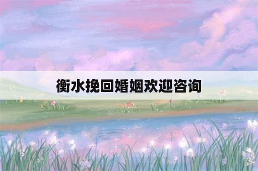 衡水挽回婚姻欢迎咨询