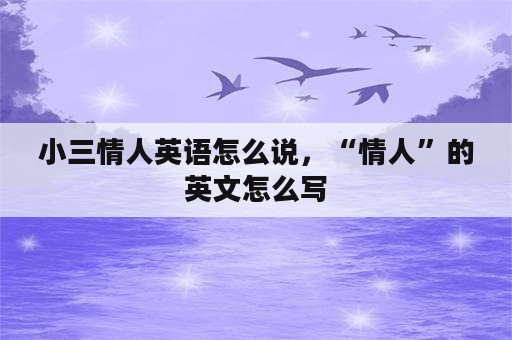 小三情人英语怎么说，“情人”的英文怎么写