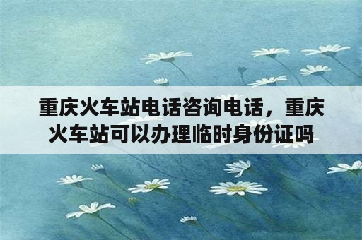 重庆火车站电话咨询电话，重庆火车站可以办理临时身份证吗