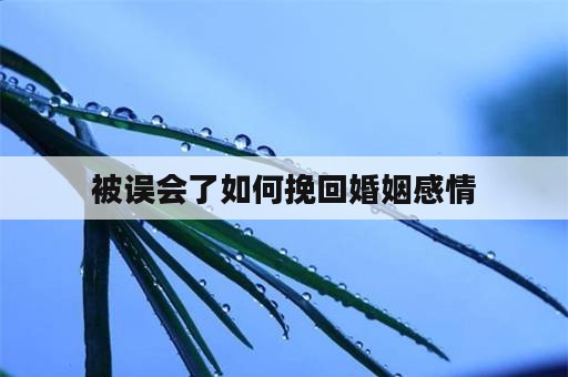 被误会了如何挽回婚姻感情