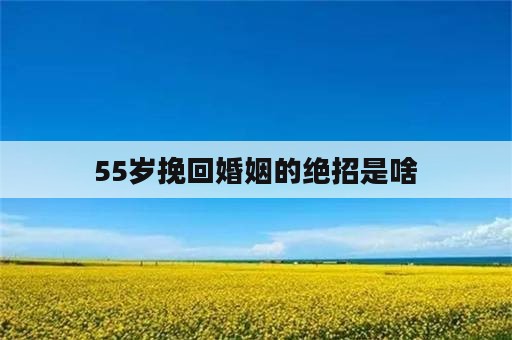 55岁挽回婚姻的绝招是啥