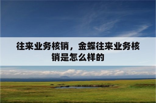 往来业务核销，金蝶往来业务核销是怎么样的