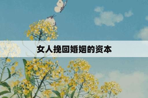 女人挽回婚姻的资本