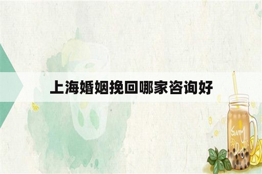 上海婚姻挽回哪家咨询好