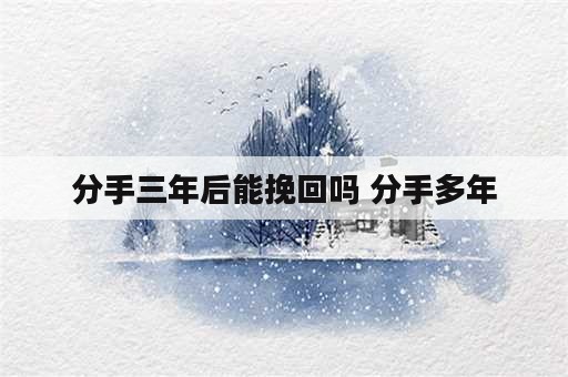 分手三年后能挽回吗 分手多年