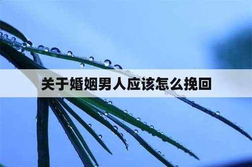 关于婚姻男人应该怎么挽回