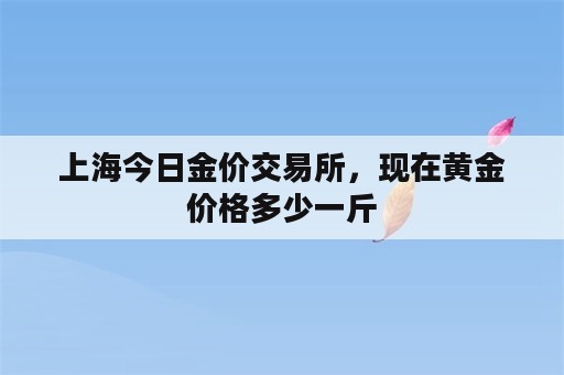 上海今日金价交易所，现在黄金价格多少一斤