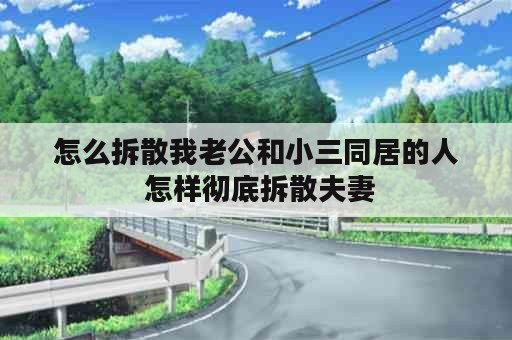 怎么拆散我老公和小三同居的人 怎样彻底拆散夫妻