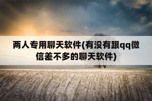 两人专用聊天软件(有没有跟qq微信差不多的聊天软件)