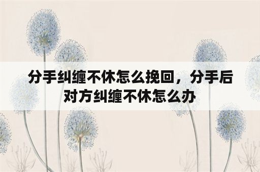 分手纠缠不休怎么挽回，分手后对方纠缠不休怎么办