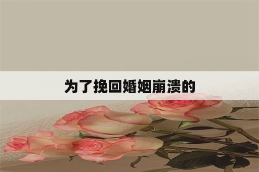 为了挽回婚姻崩溃的