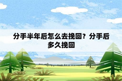 分手半年后怎么去挽回？分手后多久挽回