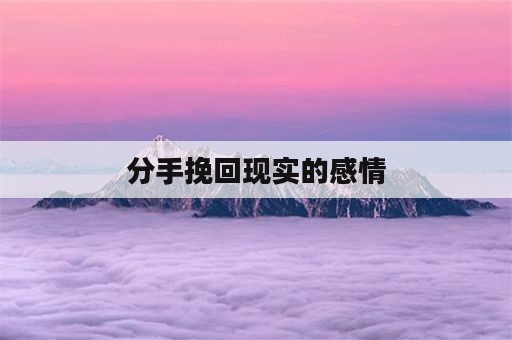 分手挽回现实的感情