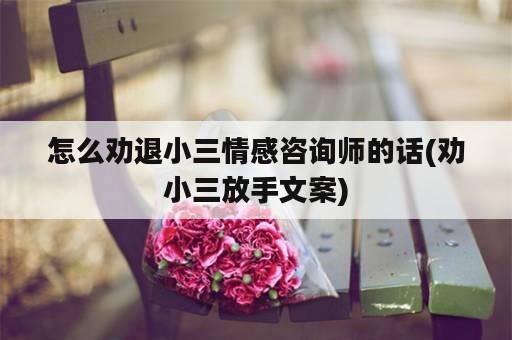 怎么劝退小三情感咨询师的话(劝小三放手文案)