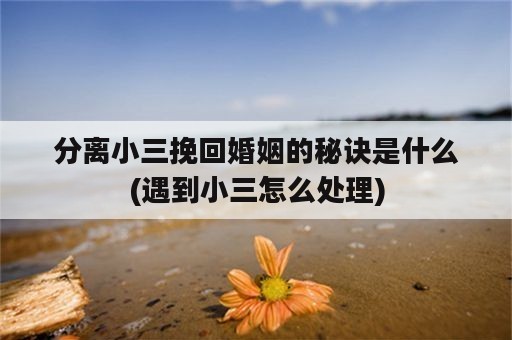 分离小三挽回婚姻的秘诀是什么(遇到小三怎么处理)