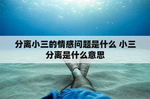 分离小三的情感问题是什么 小三分离是什么意思