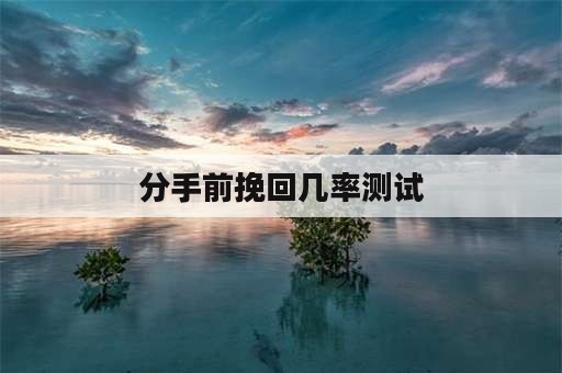 分手前挽回几率测试