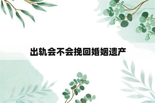 出轨会不会挽回婚姻遗产