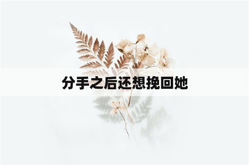 分手之后还想挽回她