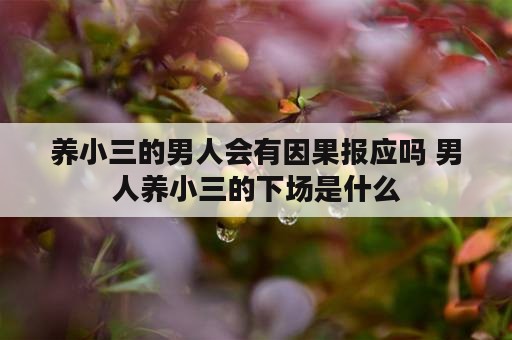 养小三的男人会有因果报应吗 男人养小三的下场是什么