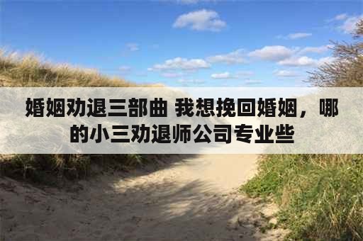 婚姻劝退三部曲 我想挽回婚姻，哪的小三劝退师公司专业些