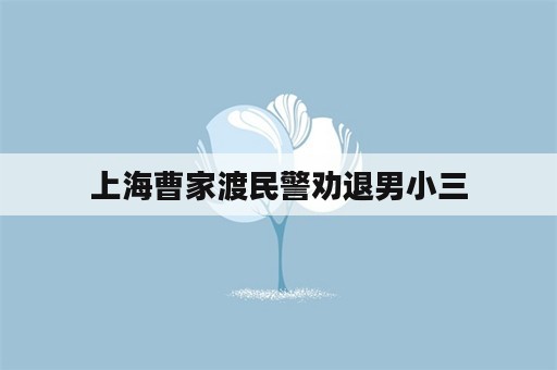 上海曹家渡民警劝退男小三