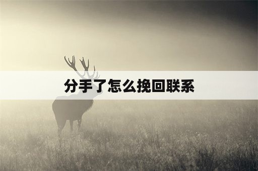 分手了怎么挽回联系