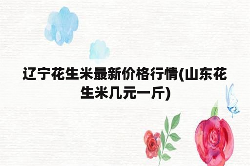 辽宁花生米最新价格行情(山东花生米几元一斤)