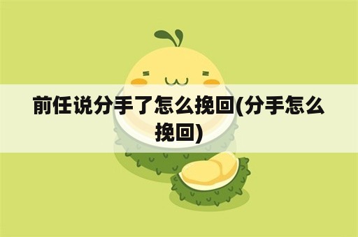 前任说分手了怎么挽回(分手怎么挽回)