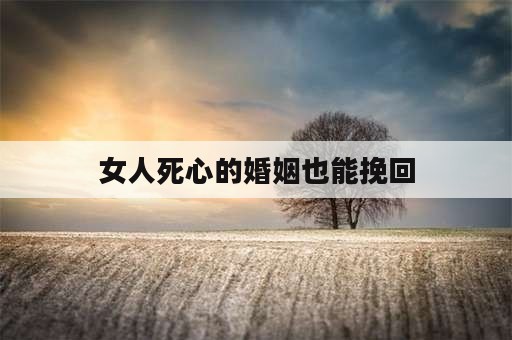 女人死心的婚姻也能挽回