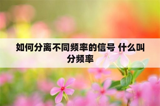 如何分离不同频率的信号 什么叫分频率