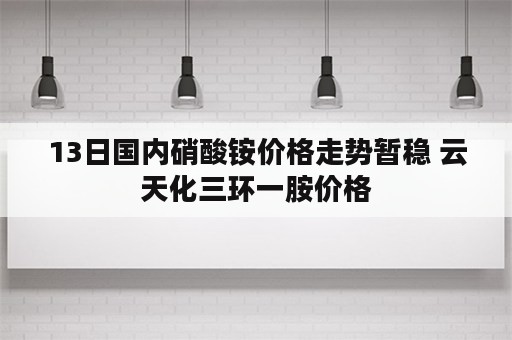 13日国内硝酸铵价格走势暂稳 云天化三环一胺价格